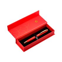 Boligrafo Belius Passion Dor Aluminio Textura Cepillada Color Rojo Y Dorado Tinta Azul Caja De Diseño