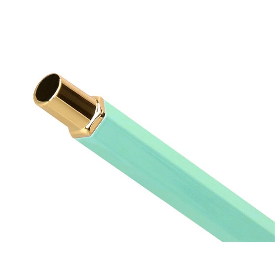Boligrafo Belius Macaron Bliss Forma Hexagonal Color Verde Dorado Tinta Azul Caja De Diseño