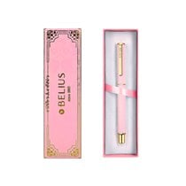Boligrafo Belius Macaron Bliss Forma Hexagonal Color Rosa Y Dorado Tinta Azul Caja De Diseño