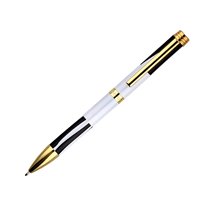 Boligrafo Belius Dualita Cuerpo Blanco Color Negro Tinta Azul Caja De Diseño
