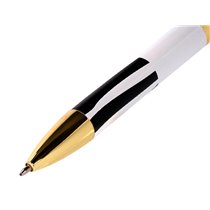 Boligrafo Belius Dualita Cuerpo Blanco Color Negro Tinta Azul Caja De Diseño