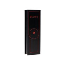 Boligrafo Belius Turbo Aluminio Color Rojo Y Negro Tinta Azul Caja De Diseño