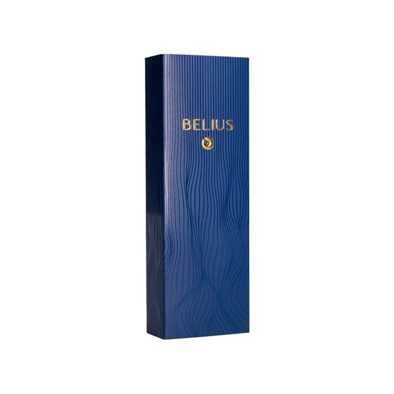 Boligrafo Belius Neptuno Aluminio Textura Wavy Color Azul Marino Tinta Azul Caja De Diseño