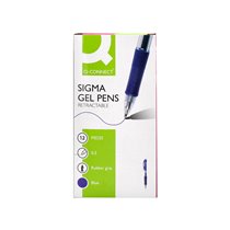 Boligrafo Q-Connect Sigma Retractil Con Sujecion De Caucho Tinta Gel 0,5 Mm Color Azul