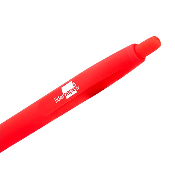 Boligrafo Liderpapel Gummy Touch Retractil 1,0 Mm Tinta Roja