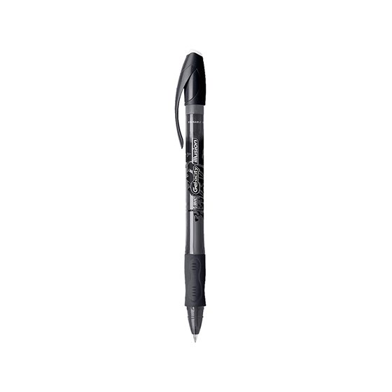 Boligrafo Bic Gelocity Illusion Borrable Negro Punta De 0,7 Mm