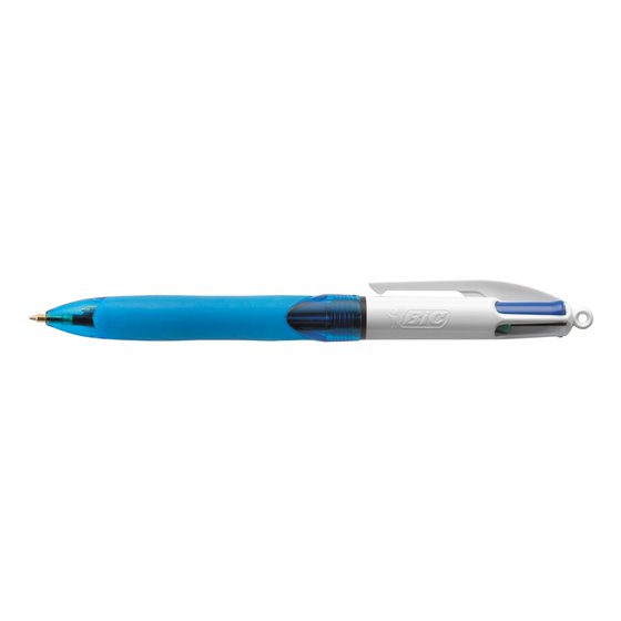 Boligrafo Bic Cuatro Colores Con Grip De Caucho Ergonomico Punta Media 1 Mm