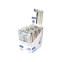 Boligrafo Milan P1 Silver Expositor De 14 Unidades Retractil 1 Mm Estuche De 4 Unidades Colores Surtidos