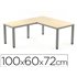Ala Para Mesa Rocada Serie Executive 60X 100 Cm Derecha O Izquierda Acabado Ad01 Aluminio/ Haya