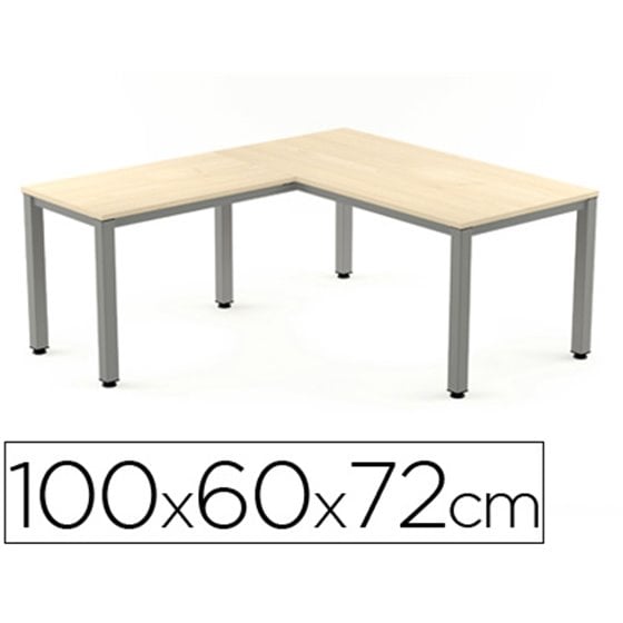 Ala Para Mesa Rocada Serie Executive 60X 100 Cm Derecha O Izquierda Acabado Ad01 Aluminio/ Haya