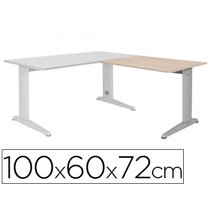 Ala Para Mesa Rocada Serie Metal 60X 100 Cm Derecha O Izquierda Acabado Ac01 Aluminio/ Haya