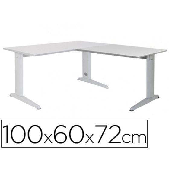 Ala Para Mesa Rocada Serie Metal 60X 100 Cm Derecha O Izquierda Acabado Ac02 Aluminio/ Gris