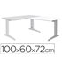 Ala Para Mesa Rocada Serie Metal 60X 100 Cm Derecha O Izquierda Acabado Ac04 Aluminio/ Blanco