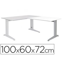 Ala Para Mesa Rocada Serie Metal 60X 100 Cm Derecha O Izquierda Acabado Ac04 Aluminio/ Blanco