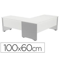 Ala Para Mesa Rocada Serie Work 100X60 Cm Acabado Ab04 Aluminio/Blanco