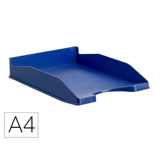 Bandeja Sobremesa Archivo 2000 Ecogreen Plastico 100% Reciclada Apilable Formatos Din A4 Y Folio Color Azul