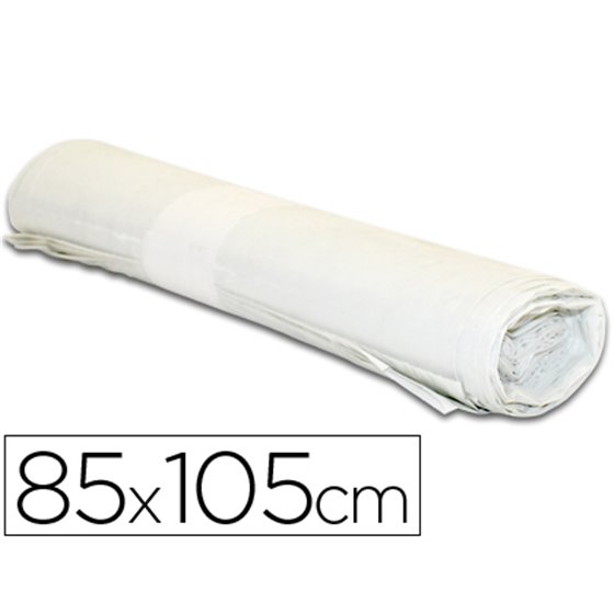 Bolsa Basura Industrial Blanca 85X105Cm Galga 110 Rollo De 10 Unidades