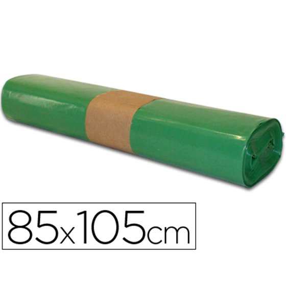 Bolsa Basura Industrial Verde 85X105Cm Galga 110 Rollo De 10 Unidades