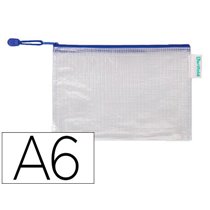 Bolsa Multiusos Tarifold Pvc Din A6 Apertura Superior Con Cremallera Portaboligrafo Y Correa Azul