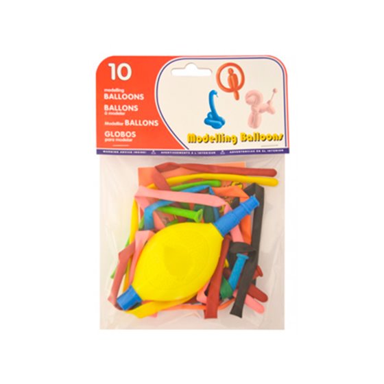 Globo 100% Latex Biodegradable Para Modelar + Inflador Bolsa De 10 Unidades