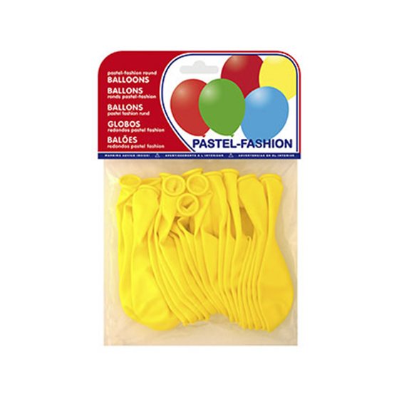 Globo 100% Latex Biodegradable Pastel Amarillo Bolsa De 20 Unidades
