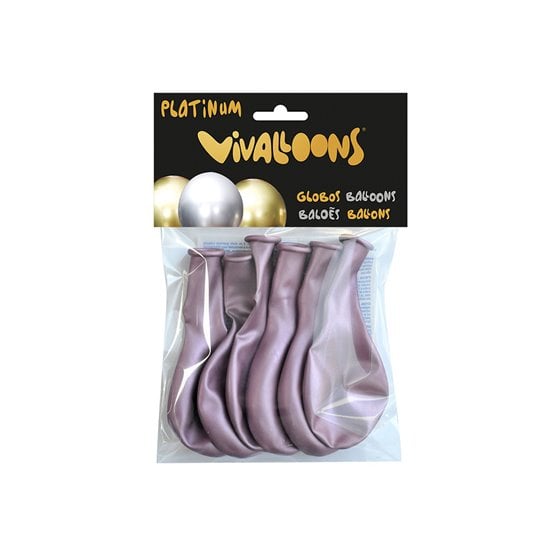 Globo 100% Latex Biodegradable Rosa Medianoche Blister De 6 Unidades