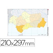Mapa Mudo Color Din A4 Andalucia Politico
