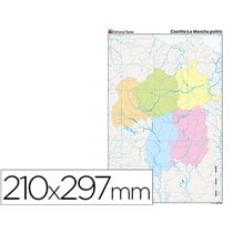 Mapa Mudo Color Din A4 Castilla-La Mancha Politico