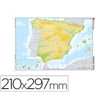 Mapa Mudo Color Din A4 España Fisico