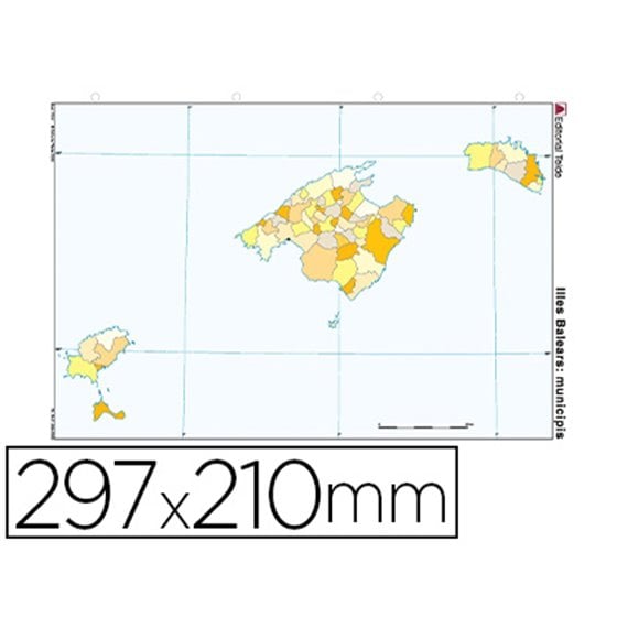 Mapa Mudo Color Din A4 Islas Baleares Politico