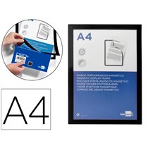 Marco Porta Anuncios Liderpapel Magnetico Din A4 Dorso Adhesivo Removible Color Negro