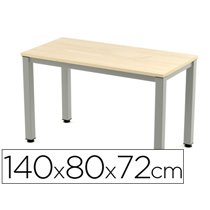 Mesa De Oficina Rocada Executive 2001Ad01 Aluminio /Haya 140X80 Cm