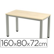 Mesa De Oficina Rocada Executive 2002Ad01 Aluminio /Haya 160X80 Cm