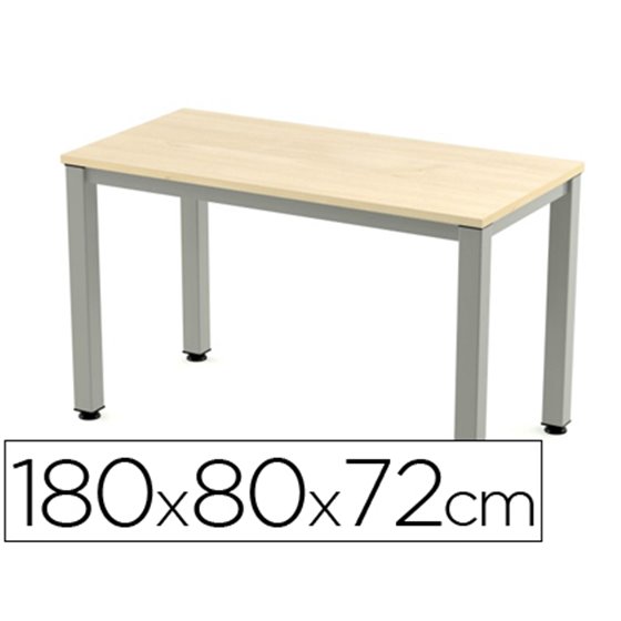 Mesa De Oficina Rocada Executive 2003Ad01 Aluminio /Haya 180X80 Cm