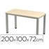 Mesa De Oficina Rocada Executive 2005Ad01 Aluminio /Haya 200X100 Cm