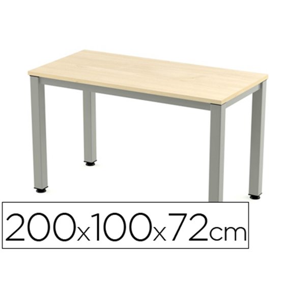 Mesa De Oficina Rocada Executive 2005Ad01 Aluminio /Haya 200X100 Cm