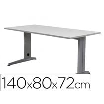 Mesa De Oficina Rocada Metal 2001Ac02 Aluminio /Gris 140X80 Cm