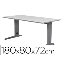 Mesa De Oficina Rocada Metal 2003Ac02 Aluminio /Gris 180X80 Cm