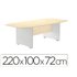 Mesa De Reunion Rocada Meeting 3003Ab02 Estructura Madera Gris Aluminio Tablero Madera Gris 220X100X72 Cm