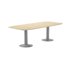 Mesa De Reunion Rocada Meeting 3003At04 Estructura Columna Doble Acero Gris Tablero Madera Blanco