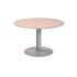 Mesa De Reunion Rocada Meeting 3005At02 Estructura Columna Acero Gris Tablero Madera Gris 100 Cm Diametro