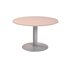 Mesa De Reunion Rocada Meeting 3005At04 Estructura Columna Acero Gris Tablero Madera Blanco 100 Cm Diametro