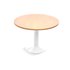 Mesa De Reunion Rocada Meeting 3005Atw04 Estructura Columna Acero Blanco Tablero Madera Blanco 100 Cm Diametro