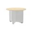 Mesa De Reunion Rocada Meeting 3006Ab01 Estructura Madera Gris Aluminio En Aspas Tablero Haya 120 Cm Diametro
