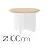 Mesa De Reunion Rocada Redonda 3005Aw01 Estructura Madera En Aspas Color Blanco Tablero Haya 100Cm Diametro