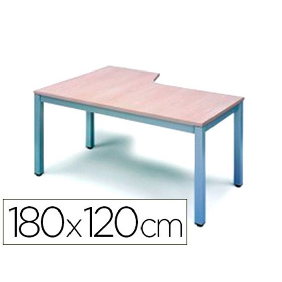 Mesa Oficina Rocada Serie Executive Forma En L Derecha 180X120 Cm Acabado Ad02 Aluminio/Gris