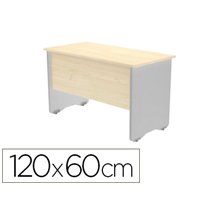 Mesa Oficina Rocada Serie Work 120X60 Cm Acabado Ab04 Aluminio/Blanco