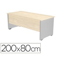 Mesa Oficina Rocada Serie Work 200X80 Cm Acabado Ab04 Aluminio/Blanco