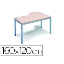 Mesa Rocada Serie Executive 160X120 Cm Izquierda Acabado Ad02 Aluminio/Gris