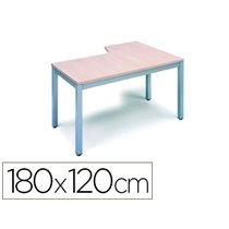 Mesa Rocada Serie Executive 180X120 Cm Izquierda Acabado Ad01 Aluminio/Haya